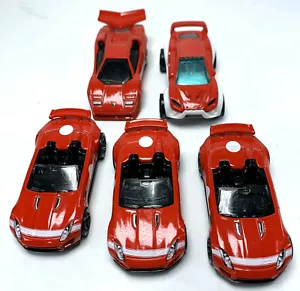 Juego de 4 coches Hot Wheels rojo Jaguar Lamborghini 1 Matchbox Red Terrain Trouncer - Imagen 1 de 11