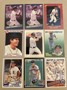 HOF Alan Trammell ⚾️ Detroit Tigers Baseball Cards ⚾️ 9 Card Lot ⚾️ 1982-1996 - Picture 1 of 12