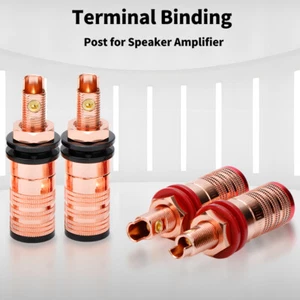 4PCS/set Binding Post Copper Plated Connector Audio Terminal Brass Banana Socket - Picture 1 of 15