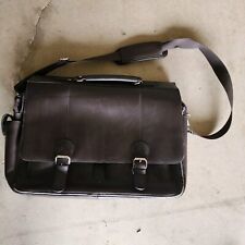 Wilsons Leather Brown Briefcase Laptop Bag Satchel Messenger Shoulder Strap 