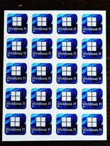 10X HIGH QUALITY WINDOWS 11 LOGO BLUE GLOSY STICKER BADGE (20x20mm)  PC/LAPTOP - Photo 1/1