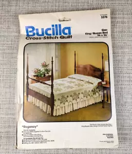 Kit de edredón de punto de cruz estampado Bucilla REGENCY 3376 King/Queen 96"x96" - Imagen 1 de 10