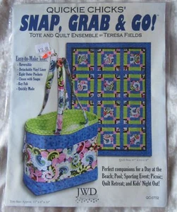 QUICKIE CHICKS' SNAP, GRAB & GO! ~ TOTE AND QUIT ENSEMBLE BY TERESA FIELDS - Picture 1 of 2