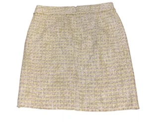 Ann Taylor Textured Skirt Yellow Pencil Mini Skirt Size 8 Petite Lined Career - Picture 1 of 10