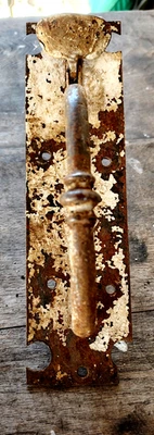 M  ANTIQUE IRON THUMB LATCH DOOR HANDLE COUNTRY BARN/HOUSE - Image 1 of 3
