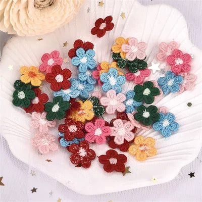 50Pcs Mixed Colors Flower Appliqued Lace for DIY Crafts Sewing Accessories Handm - image 1 of 4