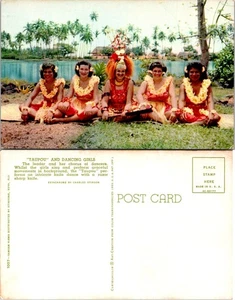Hawaii Postcard Featuring Traditional Tahitian Dancing Girls - Vintage Souvenir - Picture 1 of 1