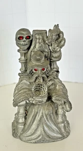 Spoontiques Wizard Holding Crystal Ball Dragon Skull Figurine Red Crystal Eyes - Picture 1 of 10