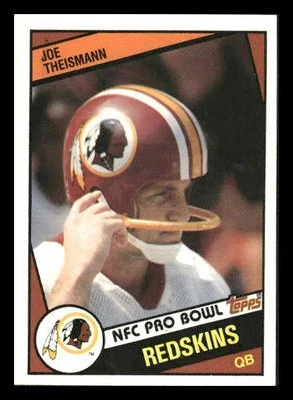 1984 Topps #390 Joe Theismann Washington Redskins - Image 1 of 2