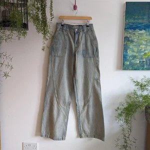 Free People Haywire High Rise Skater Leg Jeans Size 24 Light Blue Grey NEW - Picture 1 of 7