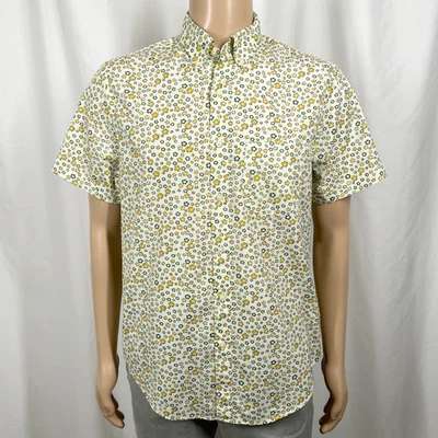 Camisa abotonada manga corta calce clásico floral verde amarillo claro J.Crew para hombre Foto 1 de 4