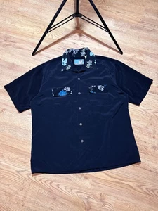 RARE Vintage Dragonfly Hawaiian Girl Back Embroidery Button Shirt Men's Size L - Picture 1 of 8