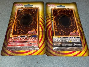 Yugioh Pharaoh's Servant & Invasion of Chaos 3 Packs Blister New - Picture 1 of 5