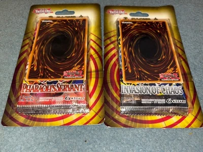Yugioh Pharaoh's Servant & Invasion of Chaos 3 Packs Blister New - Image 1 of 4