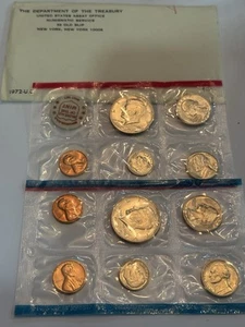 1972 P and D U S MINT 10-COIN SET. S-CENT INCLUDED. With OGP. OVER 50 Yrs Old. - Picture 1 of 24