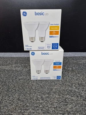 2 PACK GE 50-Watt PAR20 LED Flood Lights  450 Lumens 2 Bulbs Dimmable Warm White - Image 1 of 3