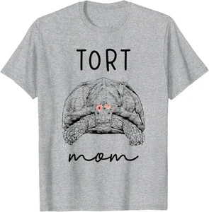 Tort Mom Sulcata Tortoise Mama African Spurred Tortoise T-Shirt Hoodie - Picture 1 of 15