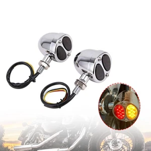 LED Bullet Turn Signal Brake Tail Lights for Harley Yamaha Honda Suzuki - Picture 1 of 7