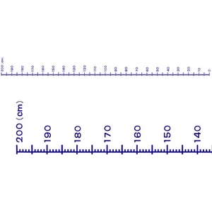 Height Chart Ruler 200cm Metric System PVC with Transfer Film Navy Blue New - Picture 1 of 5