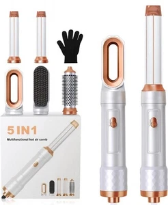 5 in 1 Haartrocknerbürste Heißluft Lockenwickler Glätteisen Schnelltrocknend High Speed Salon - Bild 1 von 23