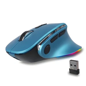 Ergonomic Mouse Jiggler,Bluetooth Vertical Wireless Mouse,LED Rechargeable Op... - Picture 1 of 6