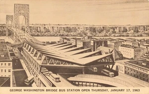 AK George Washington Bridge Bus Station Depot 1963 Y139 - Bild 1 von 2