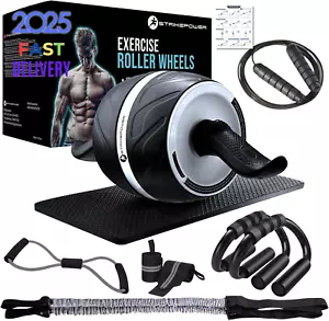 Ab Roller Wheel Automatic Rebound, 9-In-1 Kit Workout Fitness Equipment & Abs Ro - Picture 1 of 12