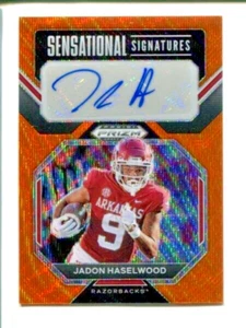 Jadon Haselwood /75 2023 Panini Prizm Draft Picks Orange Wave Prizm Auto RC - Bild 1 von 2