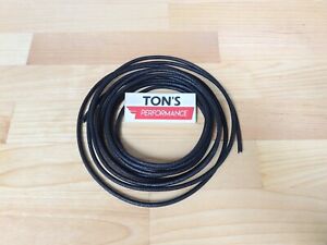 10 feet Vintage Braided Cloth Covered Primary Wire 16 gauge 16g ga Solid Black