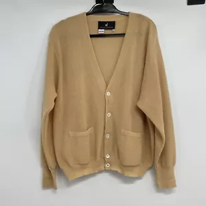 Peruvian connection Men’s XL Cardigan 100% Alpaca Buttons Front Yellow - Picture 1 of 8