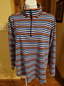 St. John's Bay 1/4 Zip Striped Top Women's Size OX - Picture 1 of 3