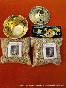 Incienso de resina Jerusalem Natura, 200 gramos + quemador de latón + carbón vegetal - Imagen 1 de 7