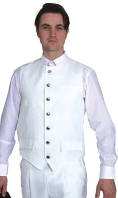 ORLOB Garde Uniform Weste creme-weiß Partyweste Herrenweste Karneval