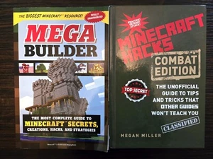 Lot of 2 Minecraft Books Mega Builder Guide to Minecraft Secrets Minecraft Hacks - Picture 1 of 2