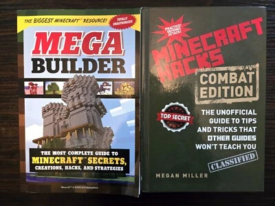 Lot of 2 Minecraft Books Mega Builder Guide to Minecraft Secrets Minecraft Hacks - Image 1 of 2