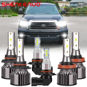 For 2007-2013 Toyota Tundra Combo 6x LED Headlight High Low Fog Light Bulbs LXQC - Picture 1 of 19