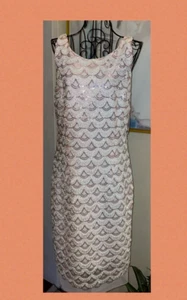 COVINGTON "MISSY SOCIAL DRESS"SEQUINS & EMBROIDERY ON MESH~PINK/WHITE~10 - Picture 1 of 6