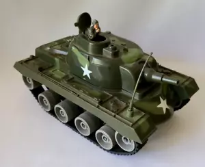 Marx Toys Battery-Operated Cap Firing Tank Camouflaged-WORKS - Picture 1 of 16