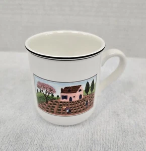 Vintage Villeroy und Boch Design Naif Porzellan Hahn und Bauernhof Ernteszene Becher - Bild 1 von 12