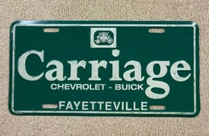 Carriage Chevrolet Buick Dealership Booster License Plate Fayetteville Tennessee - Picture 1 of 1