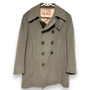 Zero King Vintage 70s 80s Men's wool hunter green double breasted peacoat sz 40 - Picture 1 of 13