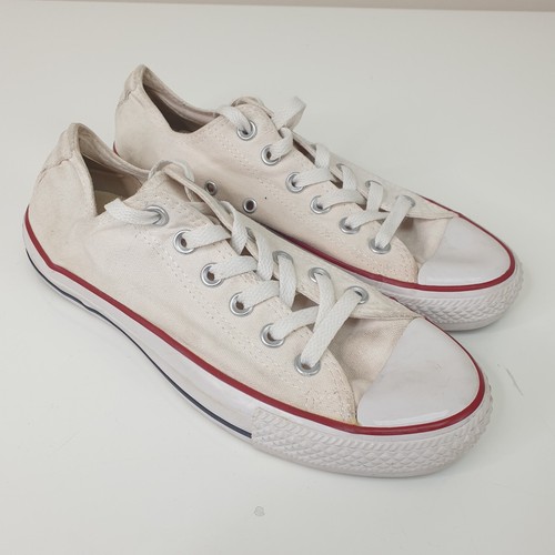 Converse Chuck Taylor All Star scarpe da ginnastica donna UK 6 bianche sneakers basse in tela