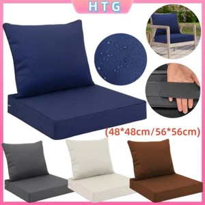 indoor Outdoor Patio Deep Seating Cushion Set with Ties Sofa Seat/Back Cushion - Picture 1 of 50
