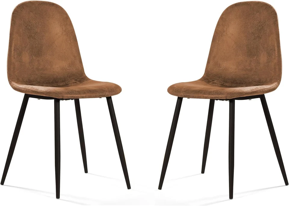 2 обеденных стула с высокой спинкой металлические ножки современная кухня комната - Изображение 1 из 4