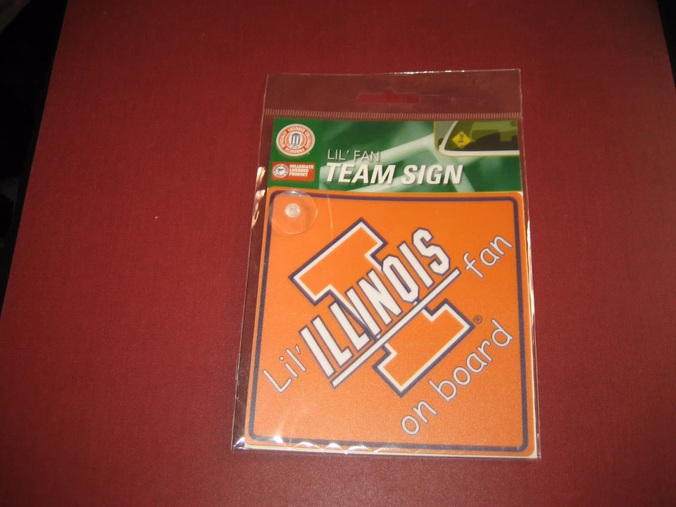 NCAA ILLINOIS FIGHTING iLLINI Lil Fan on Board Signs WINDOW CLING  BRAND NEW - Image 1 of 1