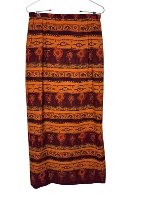 Judith Hart Mujer Falda Midi Tribal Estampado Azteca Verano Joya Naranja Profundo 8 Nueva Con Etiquetas Foto 1 de 4