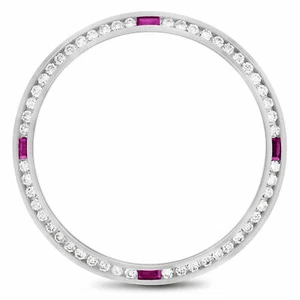 Channel Set Diamond Bezel 18KY Fit Rolex Datejust, President Ruby Watch 1.30CT - Picture 1 of 2