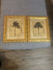 Home & Garden Party Home Interior Pictures Palm Trees Wooden Frames 12x10 Gold