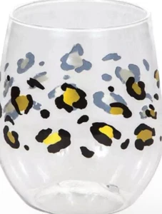 Bulk Leopard Plastic Stemless Wine Glass - Picture 1 of 2