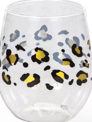 Bulk Leopard Plastic Stemless Wine Glass - Image 1 of 2